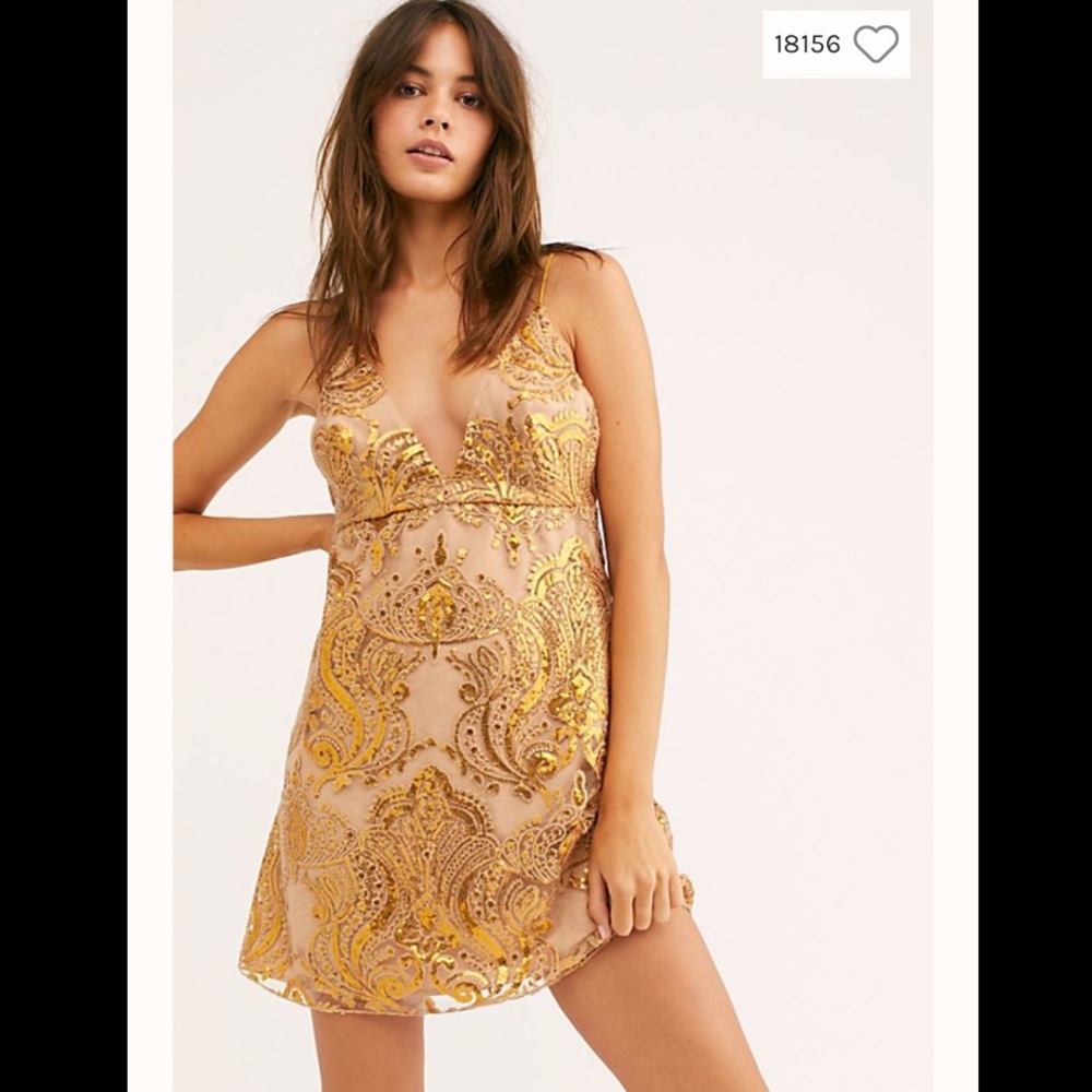 FP Gold sparkle mini dress